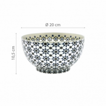 Images d'Orient bowl, Opera, Ø 20 cm, blue black white, item no. POR200021