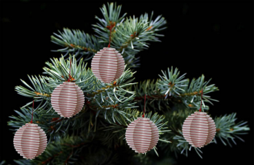 Casalanas Christbaumschmuck, rote 3D Kugel, 8x8 cm, rot-weiß, Art.-Nr. 3368